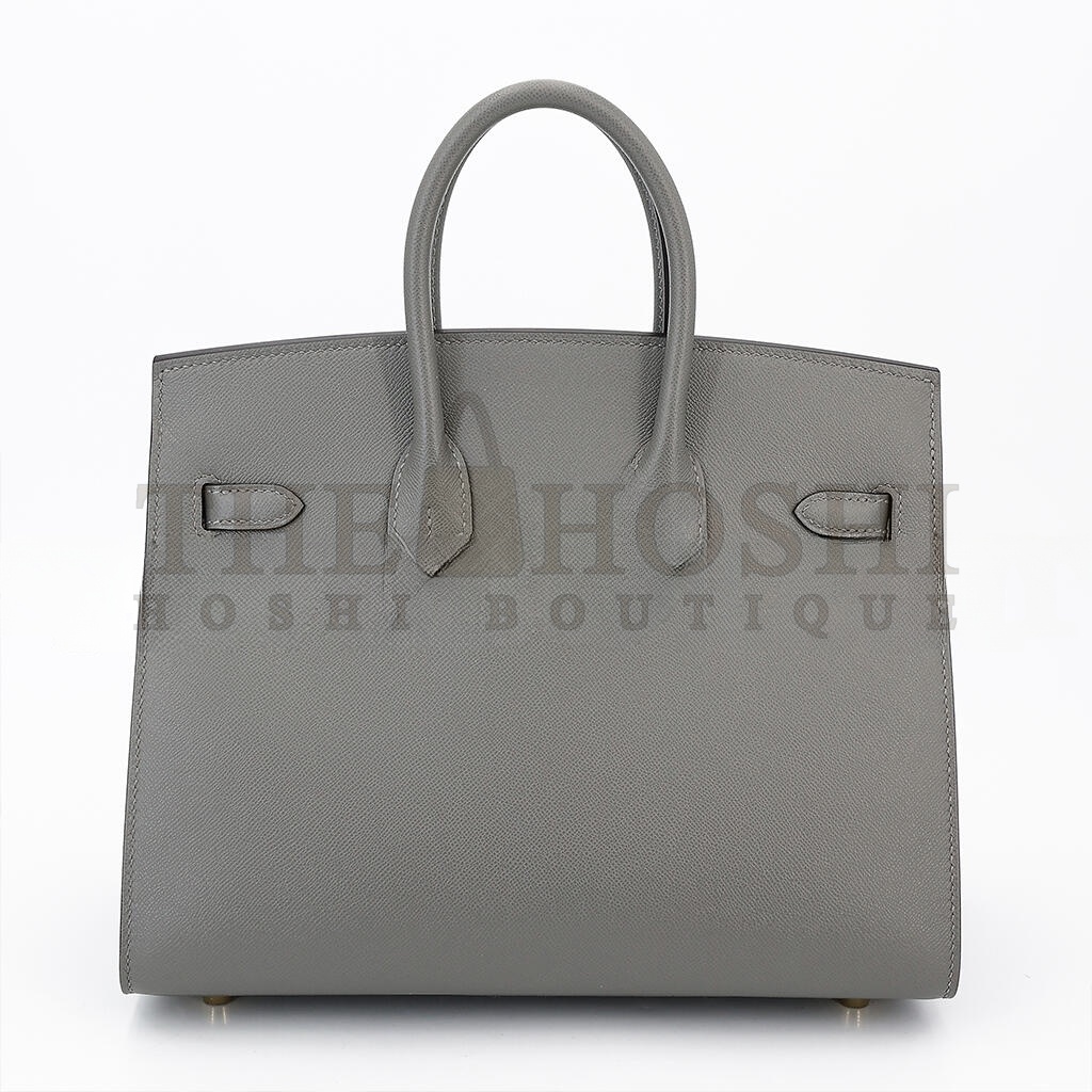 H**me5 BIRKIN 25 OUTSEAM 0L GRIS MEYER CUMULONIMBUS GRAY LEATHER GOLD BUTTON 9117444335 (25*20*13cm) Master Quality